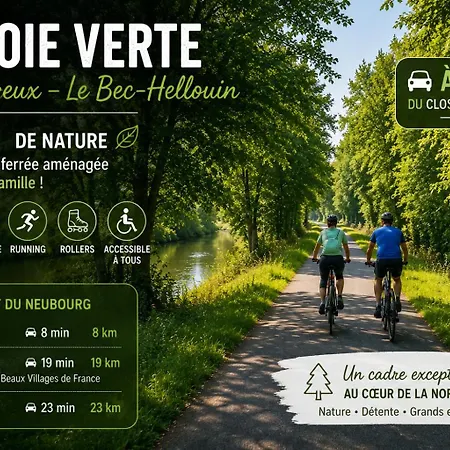 Le Clos Du Centre Du Neubourg, Très Proche Du Golf&château Du Champ De Bataille Hébergement de vacances